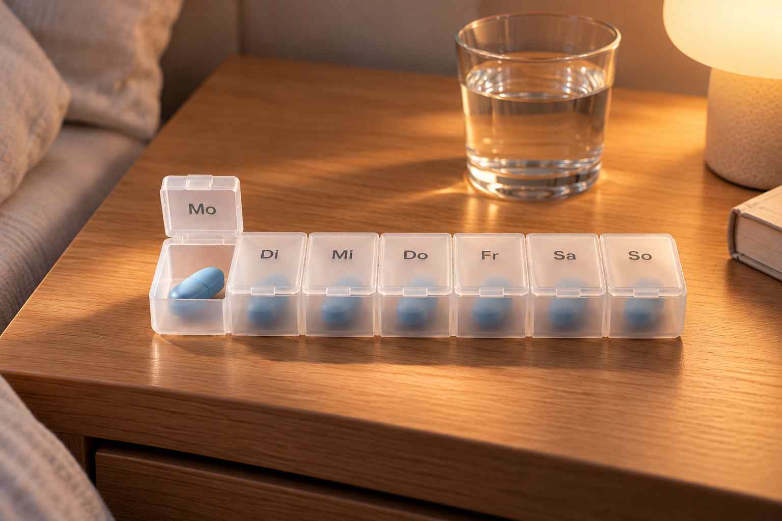 Tablettenbox zur Organisation der PrEP-Einnahme